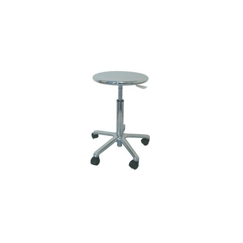 

Taburete WORK 17, cromado, gas, asiento de acero pulido