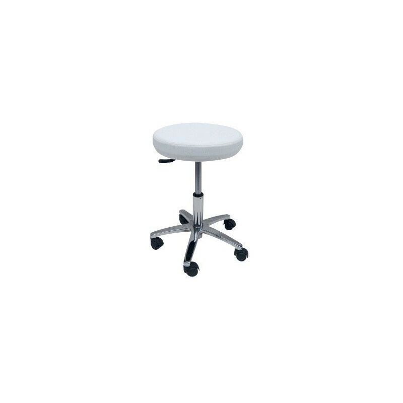

Taburete WORK 2, cromado, gas, tapizado similpiel negra o blanca