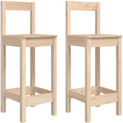 Taburetes altos 2 uds madera maciza de pino 40x41,5x112 cm vidaXL