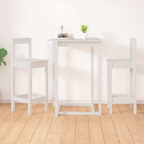 Taburetes altos 2 uds madera maciza pino  40x41,5x112 cm