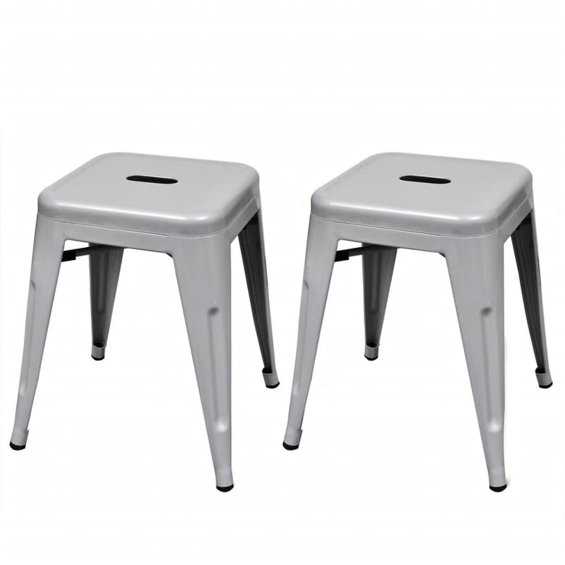 

Taburetes apilables 2 unidades de metal gris
