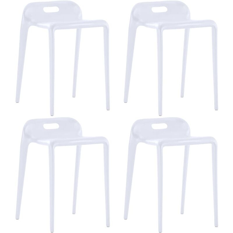 

vidaXL Taburetes Apilables 4 Unidades Plástico Blanco - Blanco