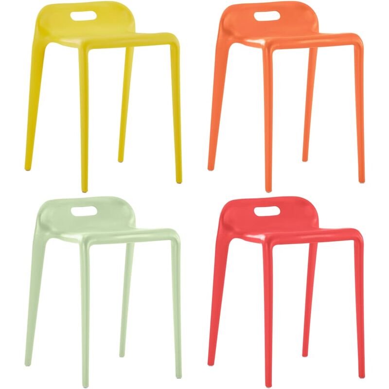 

vidaXL Taburetes Apilables 4 Unidades Plástico Multicolor - Multicolor