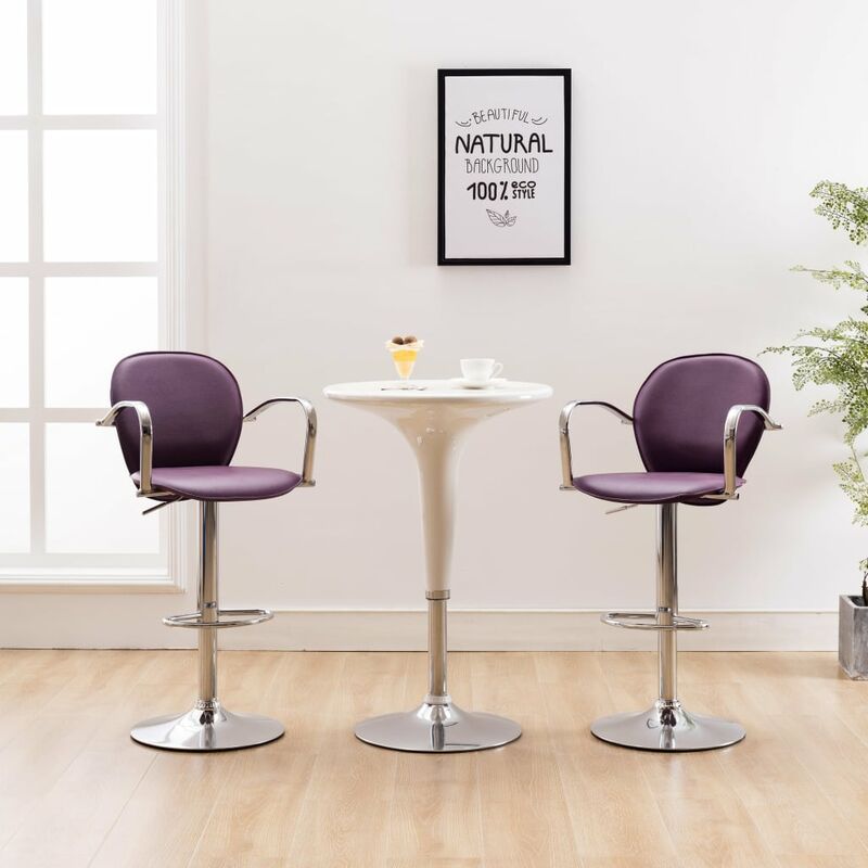 

Taburetes cocina con reposabrazos 2 uds cuero sintético morado - Púrpura