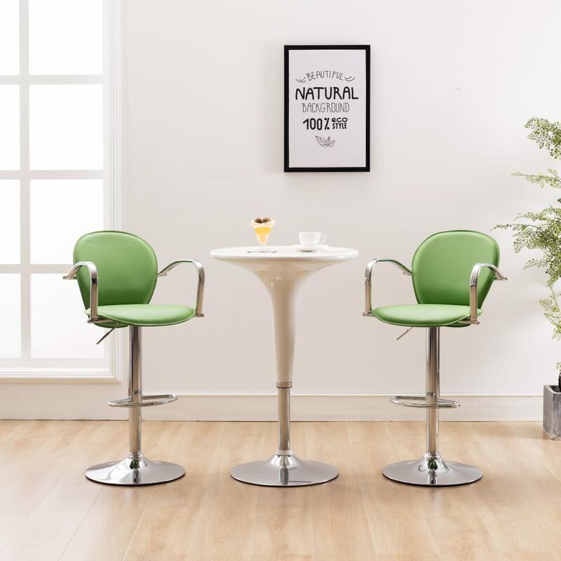 

Taburetes cocina con reposabrazos 2 uds cuero sintético verde - Verde