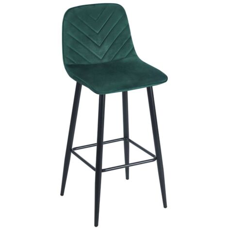 Taburetes Cocina - Taburete Coyal Black Terciopelo - Verde