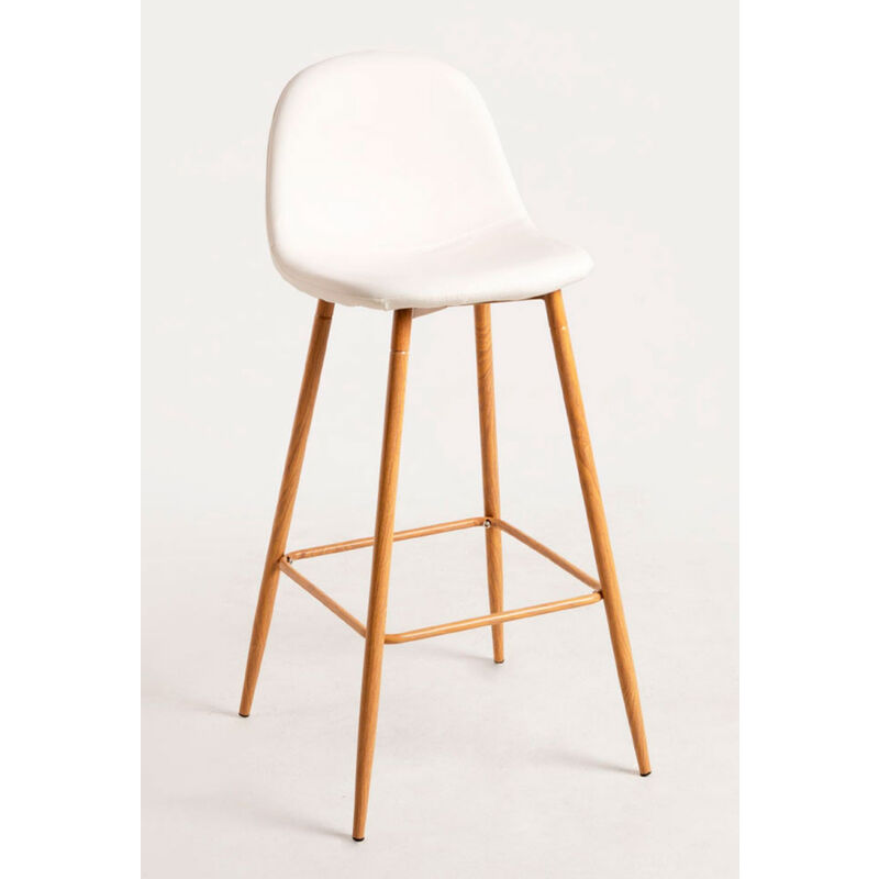 

Taburetes Cocina - Taburete Teok Polipiel - Blanco