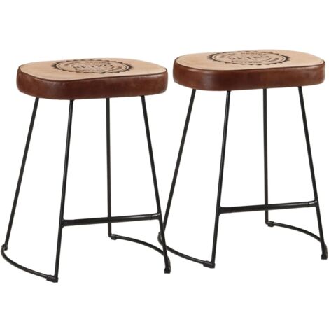 Taburetes de bar 2 uds marrón oscuro 40x29,5x53 cm
