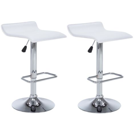 Taburetes de cocina 2 unidades cuero sintético blanco