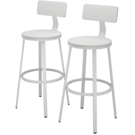Taburetes de bar Caracas, Blanco, 34 x 102 cm Lote de 2, Vicco