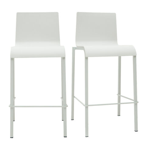 Taburetes de bar modenros apilables blancos (lote de 2) KUPA