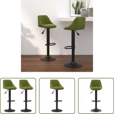 Taburetes de bar -  Taburetes de cocina 2 uds terciopelo verde claro