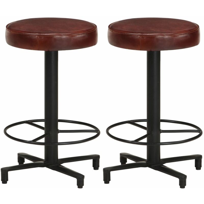 

Taburetes de barra de cocina 2 unidades cuero auténtico 52 cm