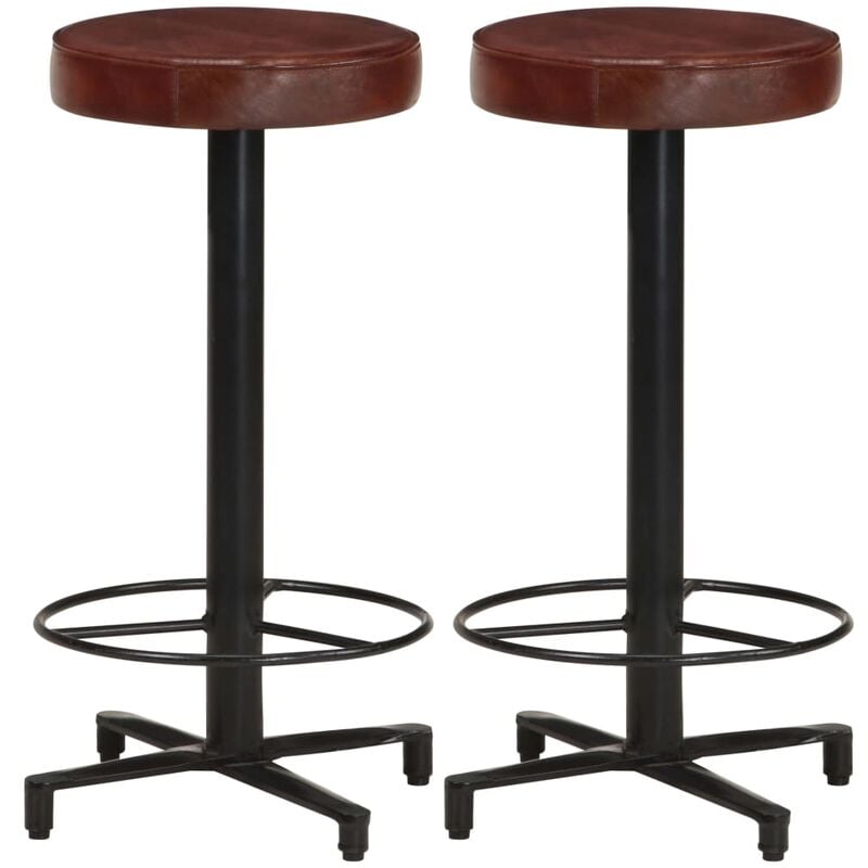 

Taburetes de barra de cocina 2 unidades cuero auténtico 66 cm