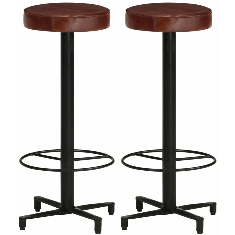 

Taburetes de barra de cocina 2 unidades cuero autentico 76 cm