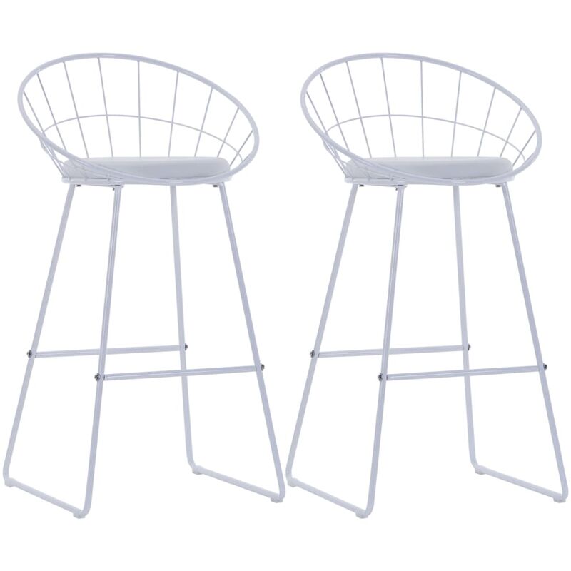 

Taburetes de barra de cocina 2 unidades cuero sintético blanco - Blanco