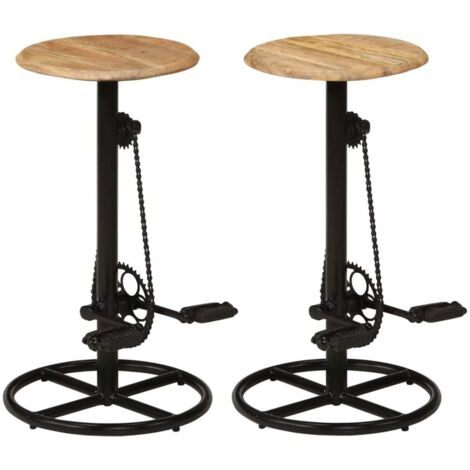 Taburetes de barra de cocina 2 unidades madera maciza de mango