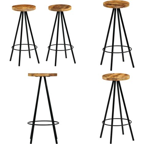 Taburetes de barra de cocina 2 unidades madera maciza de mango - Sillas de cocina - Madera maciza