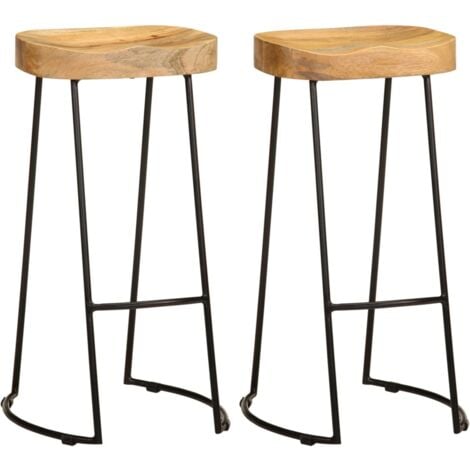 Taburetes de barra de cocina 2 unidades madera maciza de mango vidaXL