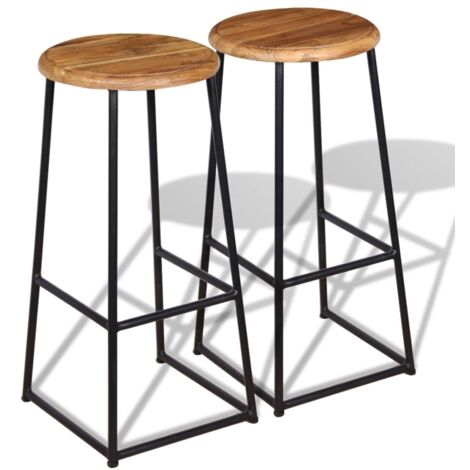 Taburetes de barra de cocina 2 unidades madera maciza de teca vidaXL
