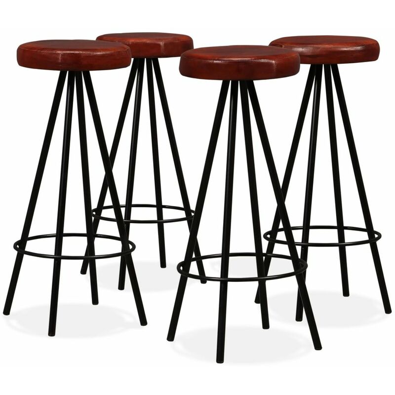 

Taburetes de barra de cocina 4 unidades cuero auténtico