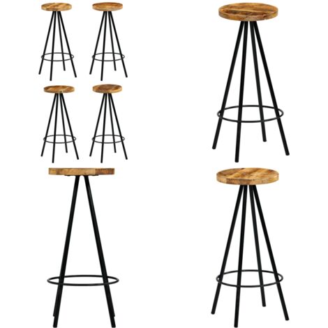 Taburetes de barra de cocina 4 unidades madera maciza de mango - Taburetes de cocina - Sillas de bar de madera