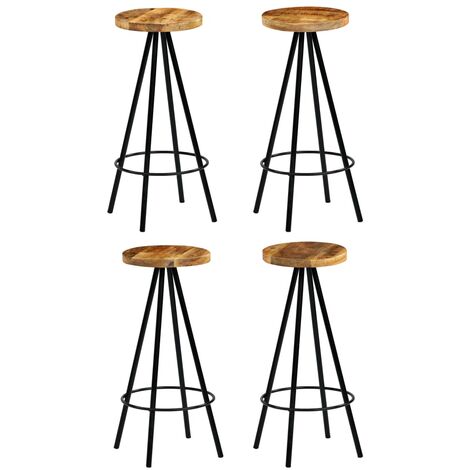 Taburetes de barra de cocina 4 unidades madera maciza de mango vidaXL