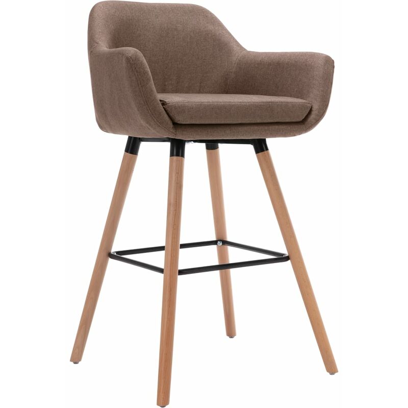 

vidaXL Taburete de Cocina con Reposabrazos Tela Gris Taupe - Gris Topo