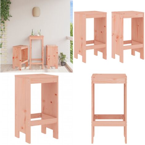 Taburetes de cocina 2 uds madera de abeto Douglas 40x36x75 cm - Madera de abeto - Taburete exterior