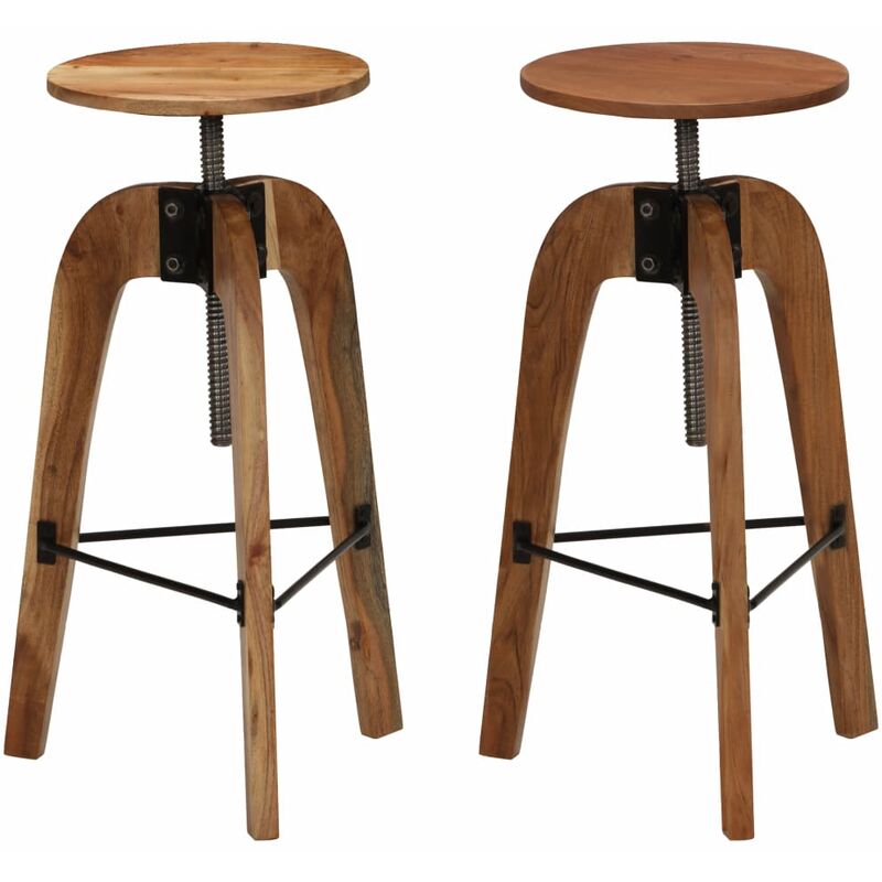 

Taburetes de cocina 2 uds madera maciza de acacia