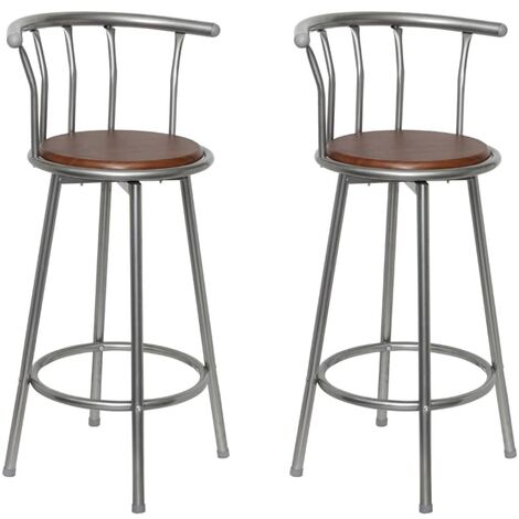 Taburetes de cocina 2 unidades acero marrón vidaXL