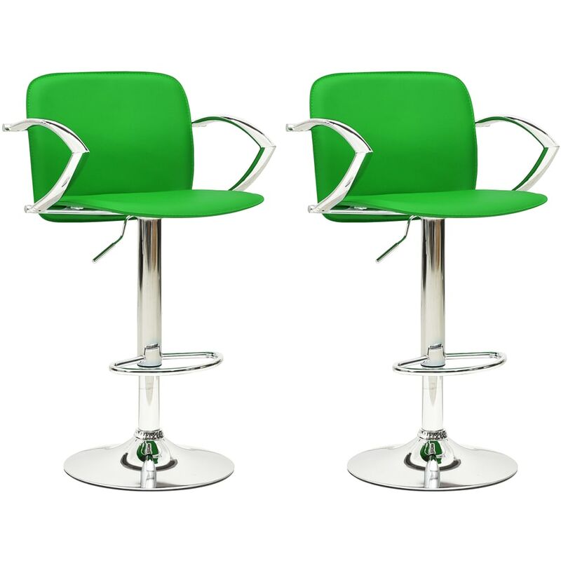 

Taburetes de cocina 2 unidades cuero artificial verde