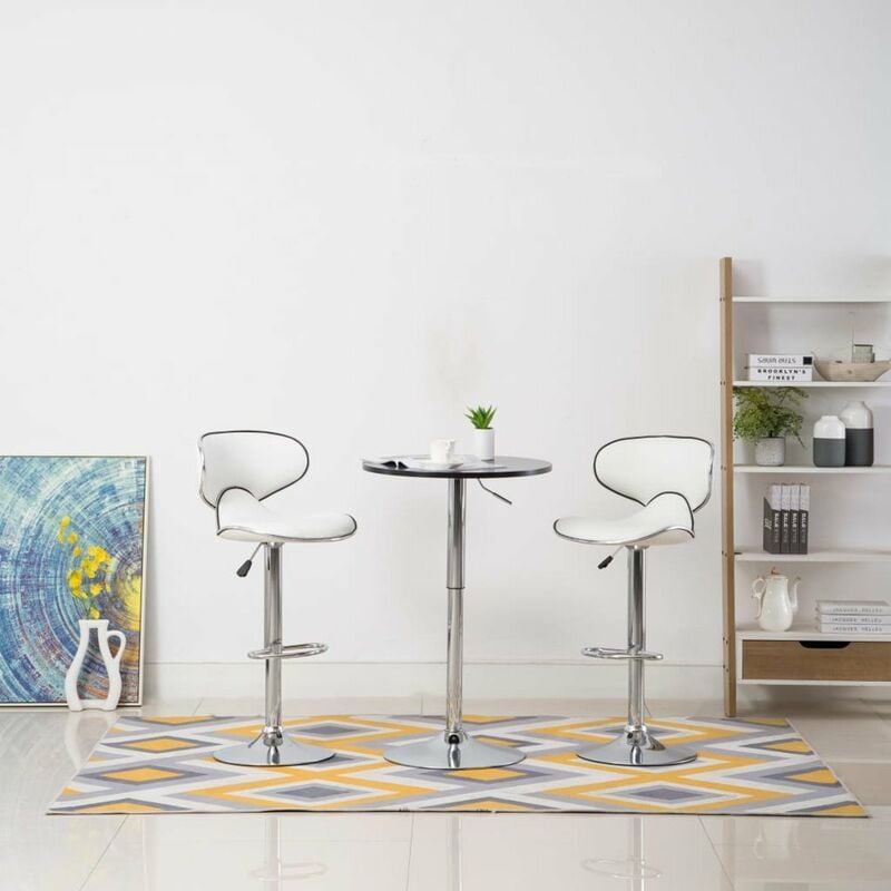 

Happyshopping - Taburetes de cocina 2 unidades cuero sintetico blanco