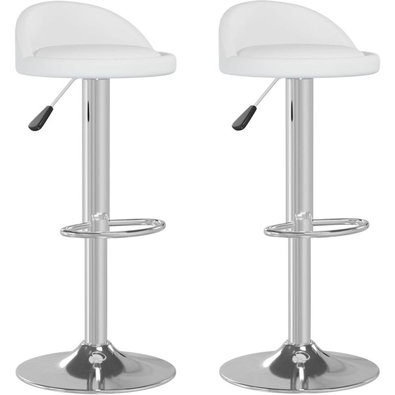 

Taburetes de cocina 2 unidades cuero sintético blanco