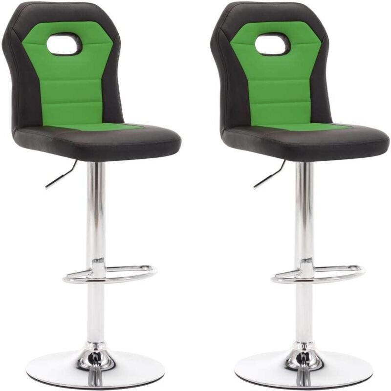 

vidaXL Taburetes de Cocina 2 Unidades Cuero Sintético Verde - Verde