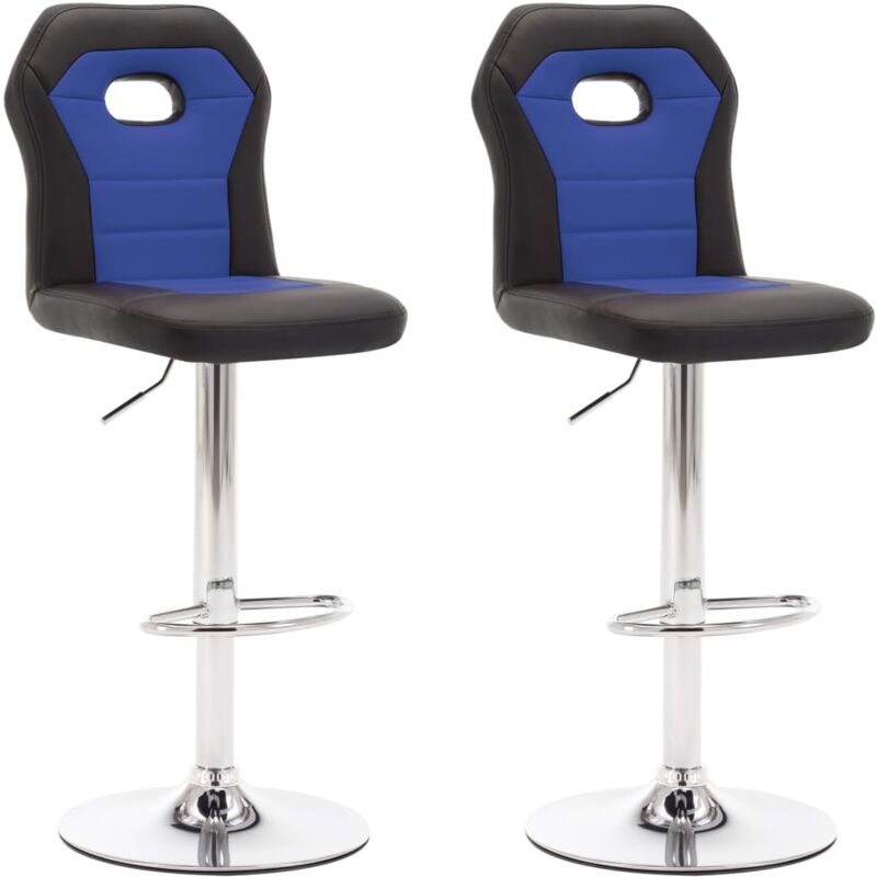 

vidaXL Taburetes de Cocina 2 Unidades Cuero Sintético Azul - Azul