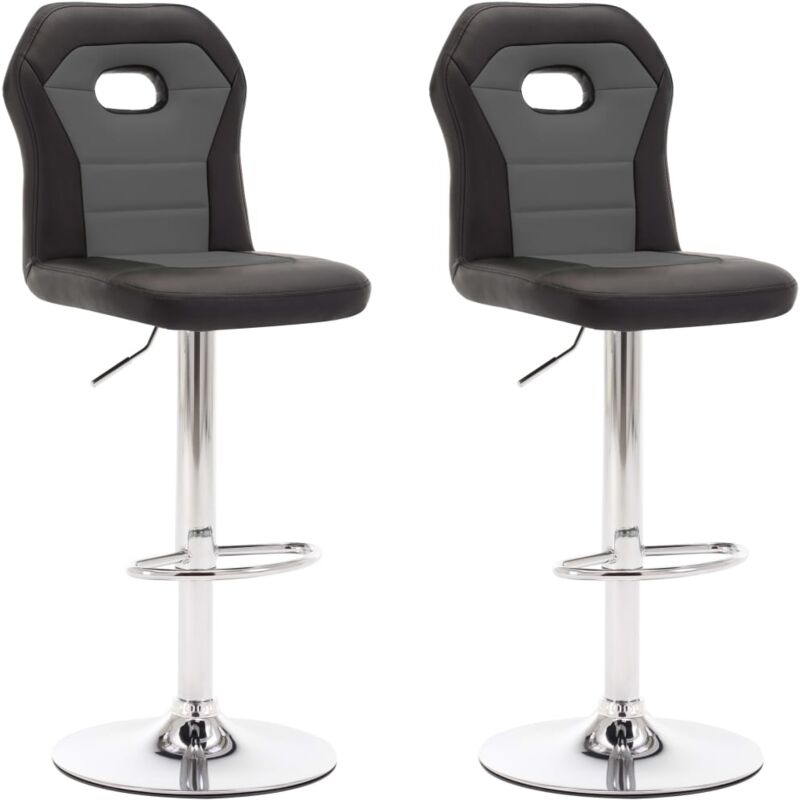 

vidaXL Taburetes de Cocina 2 Unidades Cuero Sintético Gris - Gris