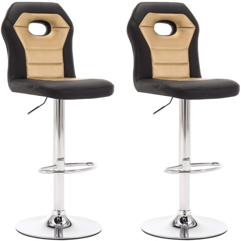 

vidaXL Taburetes de Cocina 2 Unidades Cuero Sintético Dorado - Oro
