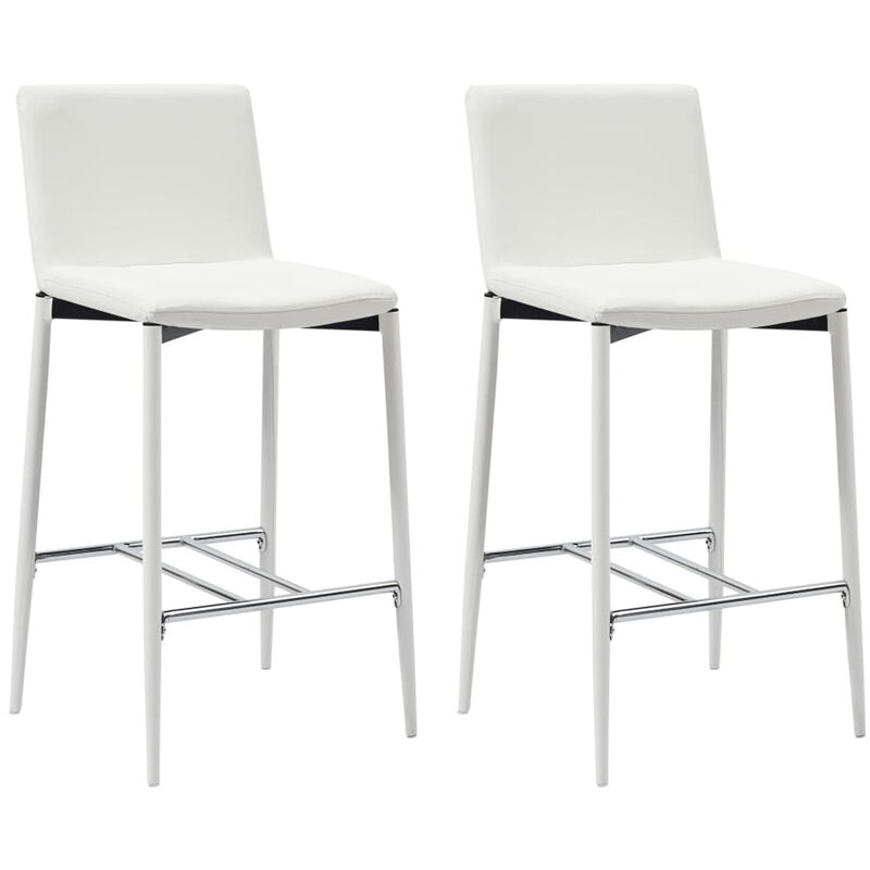 

Taburetes de cocina 2 unidades cuero sintetico blanco