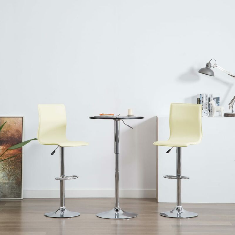 

Taburetes de cocina 2 unidades cuero sintético color crema