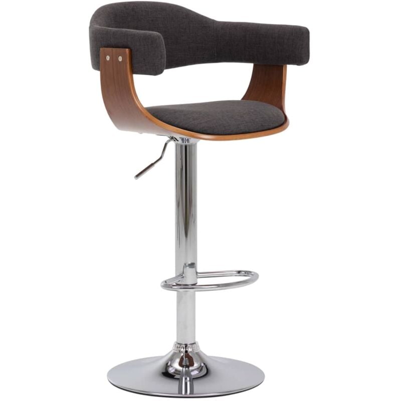 

vidaXL Madera Curvada Taburetes de Cocina 2 Unidades Tela Gris - Gris