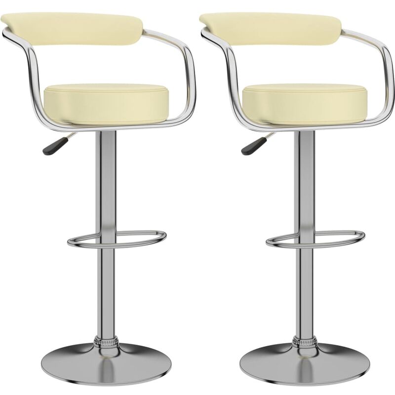 

vidaXL Taburetes de Cocina 2 Unidades Cuero Sintético Crema - Crema