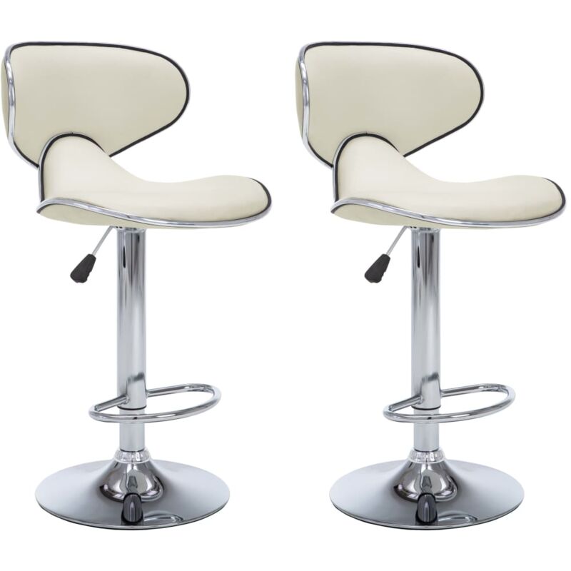 

vidaXL Taburetes de Cocina Cuero Sintético 2 Unidades Crema - Crema