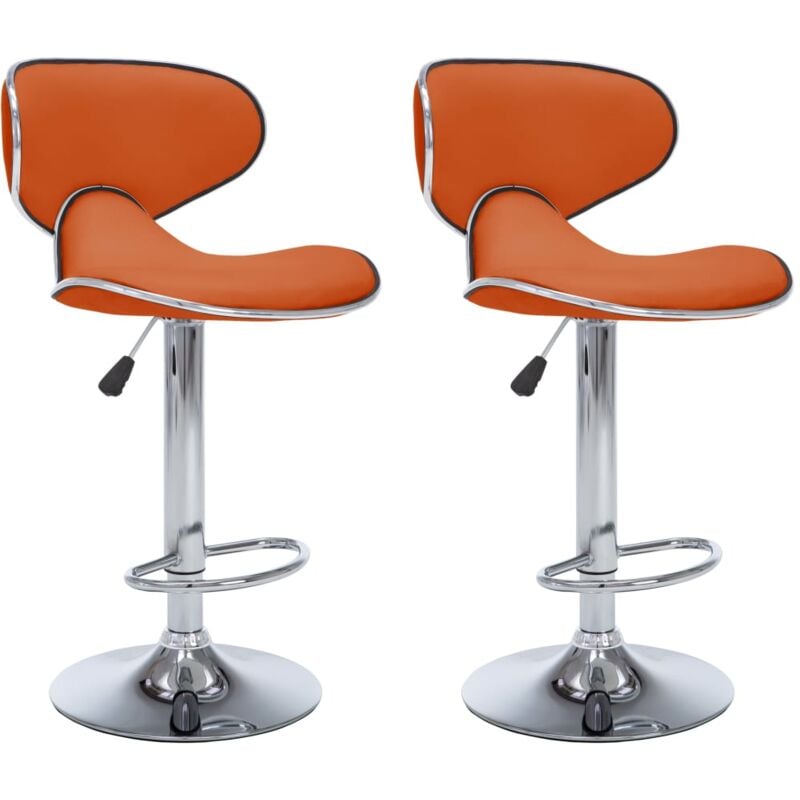 

vidaXL Taburetes de Cocina Cuero Sintético 2 Unidades Naranja - Naranja