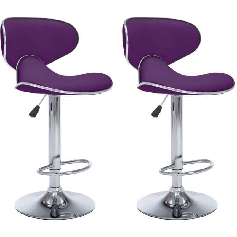

vidaXL Taburetes de Cocina Cuero Sintético 2 Unidades Morado - Púrpura