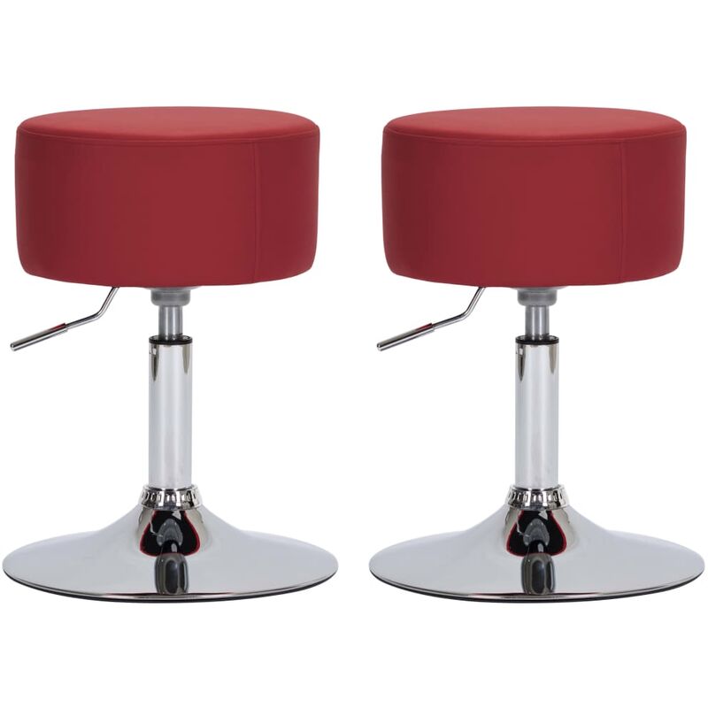 

Happyshopping - Taburetes de cocina 2 unidades cuero sintetico color vino tinto