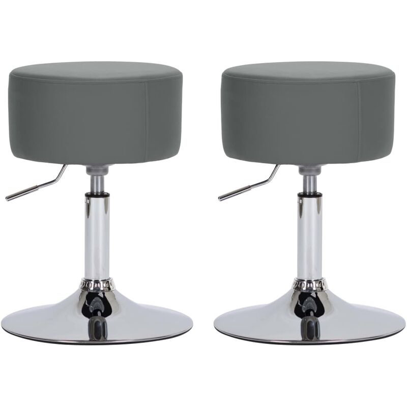 

Taburete de Cocina Cuero Sintético 2 Unidades Gris - Gris - Vidaxl