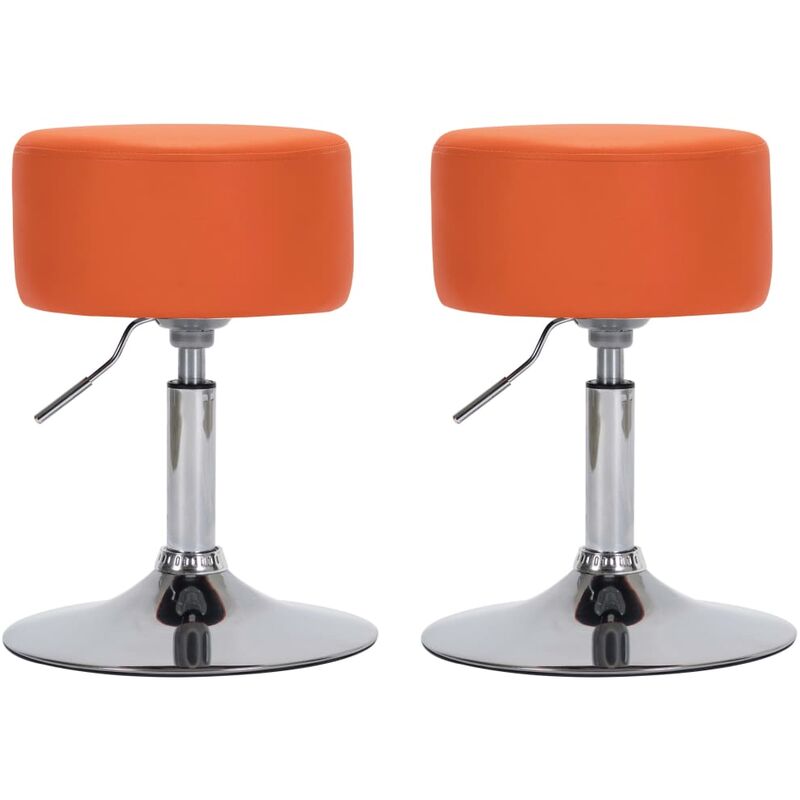 

vidaXL Taburete de Cocina Cuero Sintético 2 Unidades Naranja - Naranja