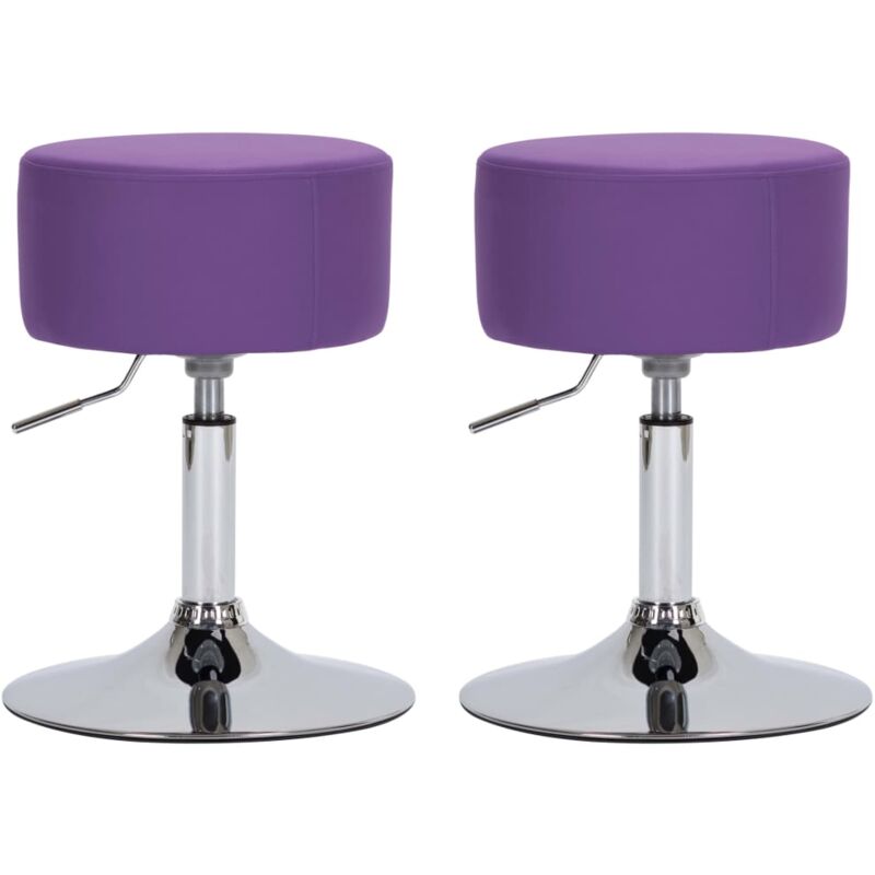 

vidaXL Taburete de Cocina Cuero Sintético 2 Unidades Morado - Púrpura