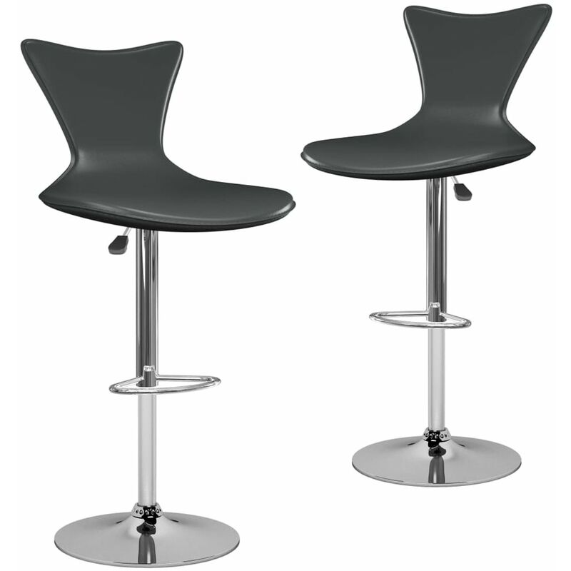 

Happyshopping - Taburetes de cocina 2 unidades cuero sintetico gris